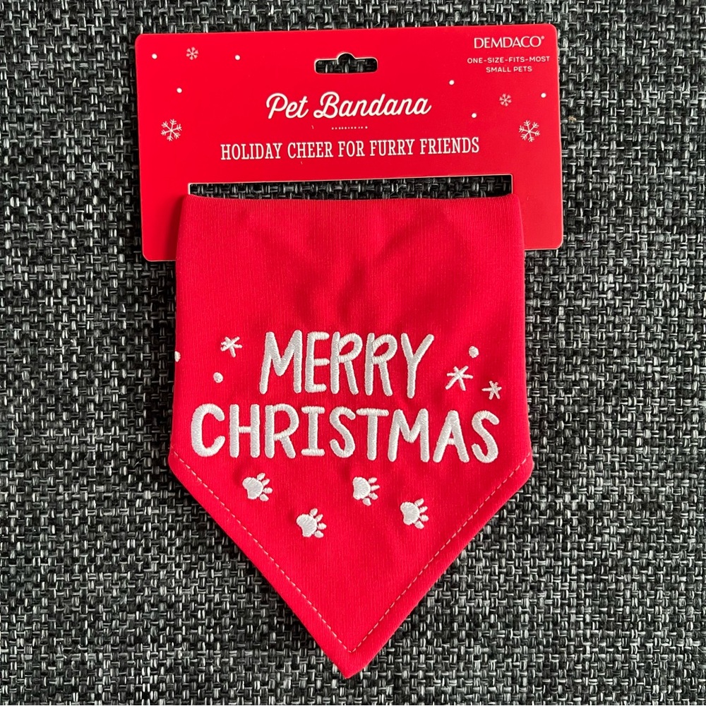 NWT Demdaco ‘Merry Christmas’ Pet Bandana- Small